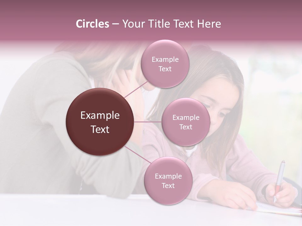 A Woman And A Girl Writing On A Piece Of Paper PowerPoint Template