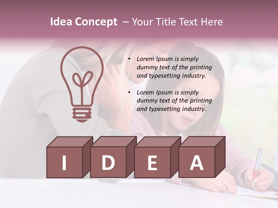A Woman And A Girl Writing On A Piece Of Paper PowerPoint Template