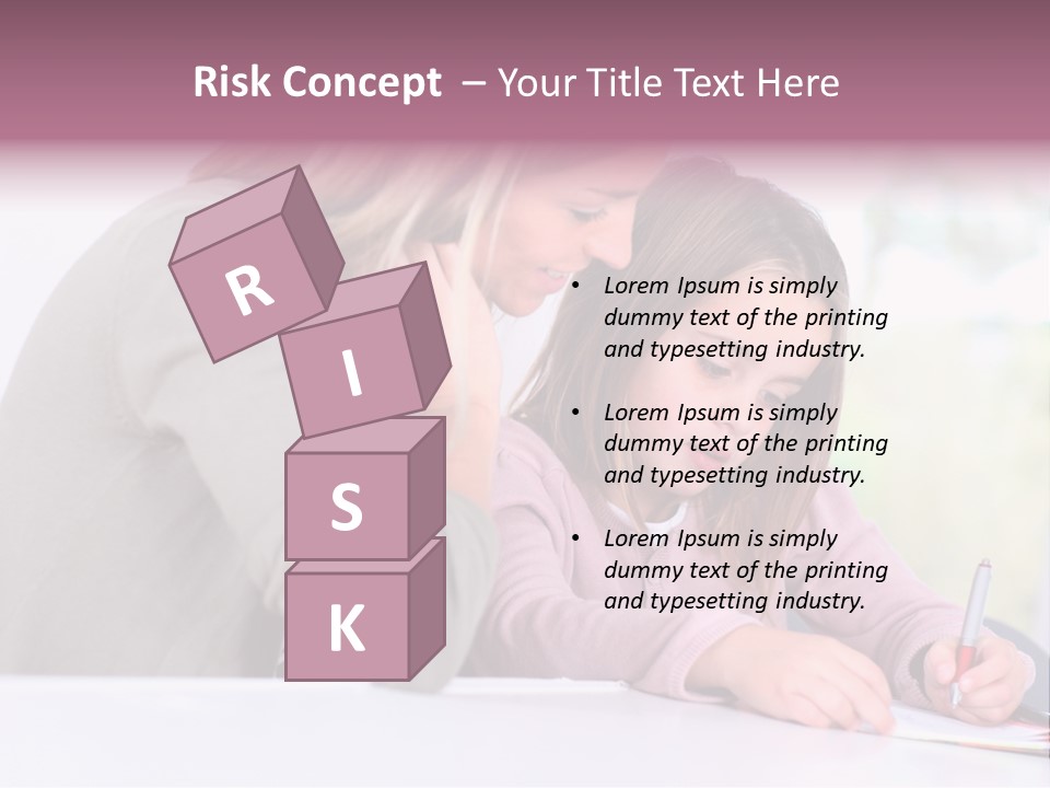 A Woman And A Girl Writing On A Piece Of Paper PowerPoint Template