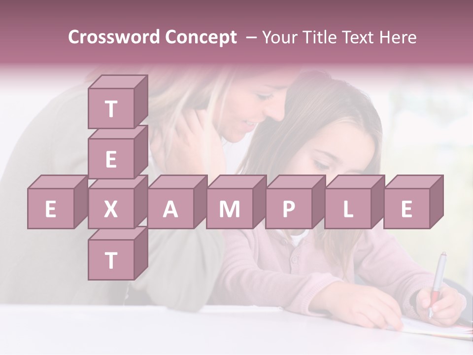 A Woman And A Girl Writing On A Piece Of Paper PowerPoint Template