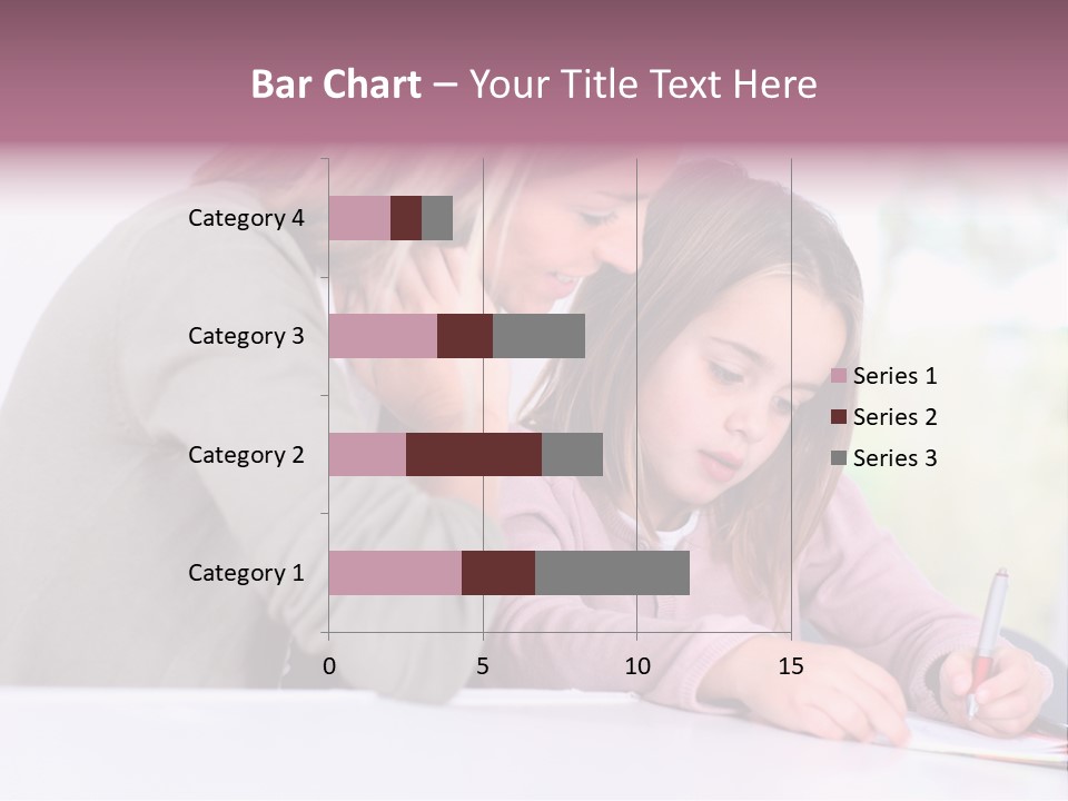 A Woman And A Girl Writing On A Piece Of Paper PowerPoint Template