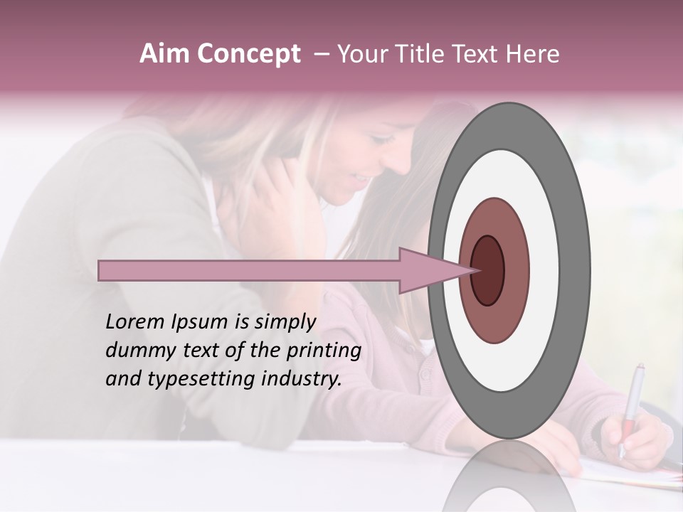 A Woman And A Girl Writing On A Piece Of Paper PowerPoint Template