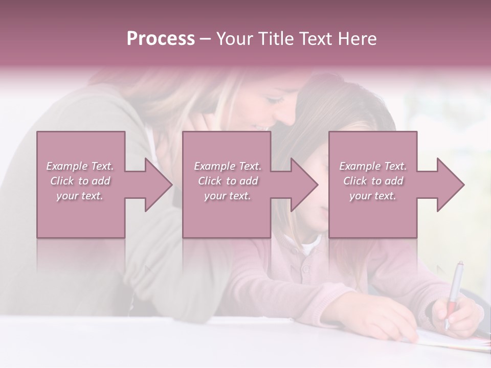 A Woman And A Girl Writing On A Piece Of Paper PowerPoint Template