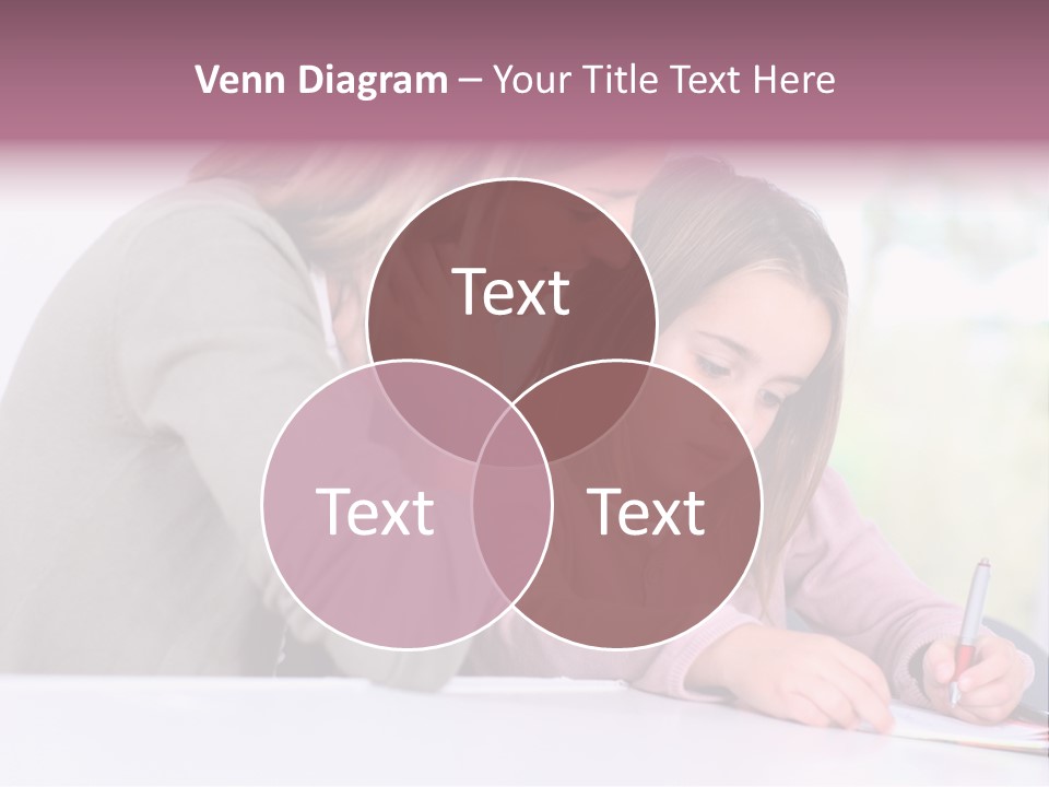 A Woman And A Girl Writing On A Piece Of Paper PowerPoint Template