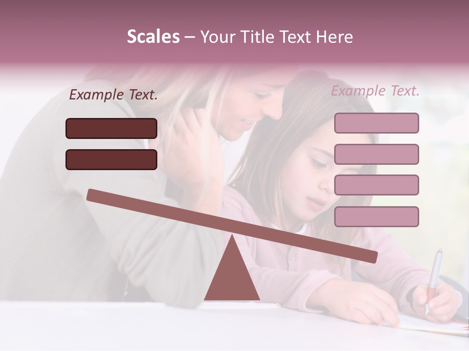 A Woman And A Girl Writing On A Piece Of Paper PowerPoint Template