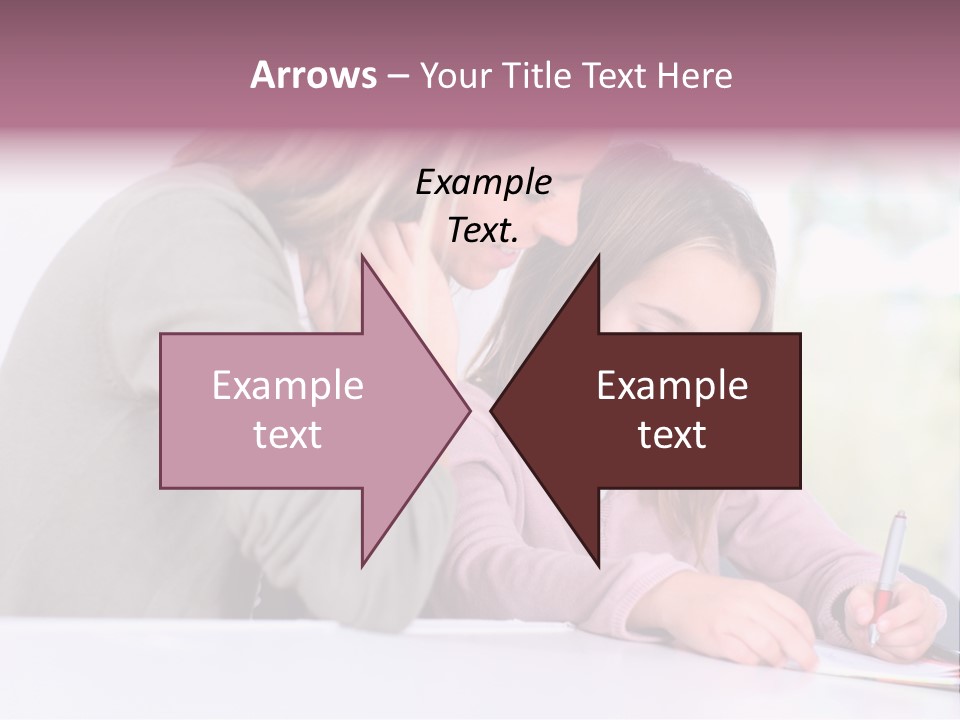 A Woman And A Girl Writing On A Piece Of Paper PowerPoint Template