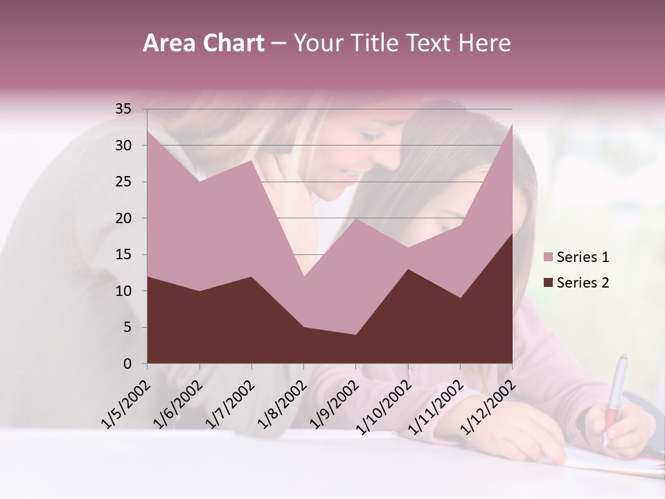 A Woman And A Girl Writing On A Piece Of Paper PowerPoint Template