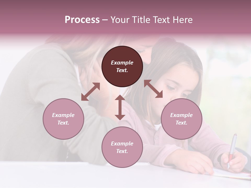 A Woman And A Girl Writing On A Piece Of Paper PowerPoint Template