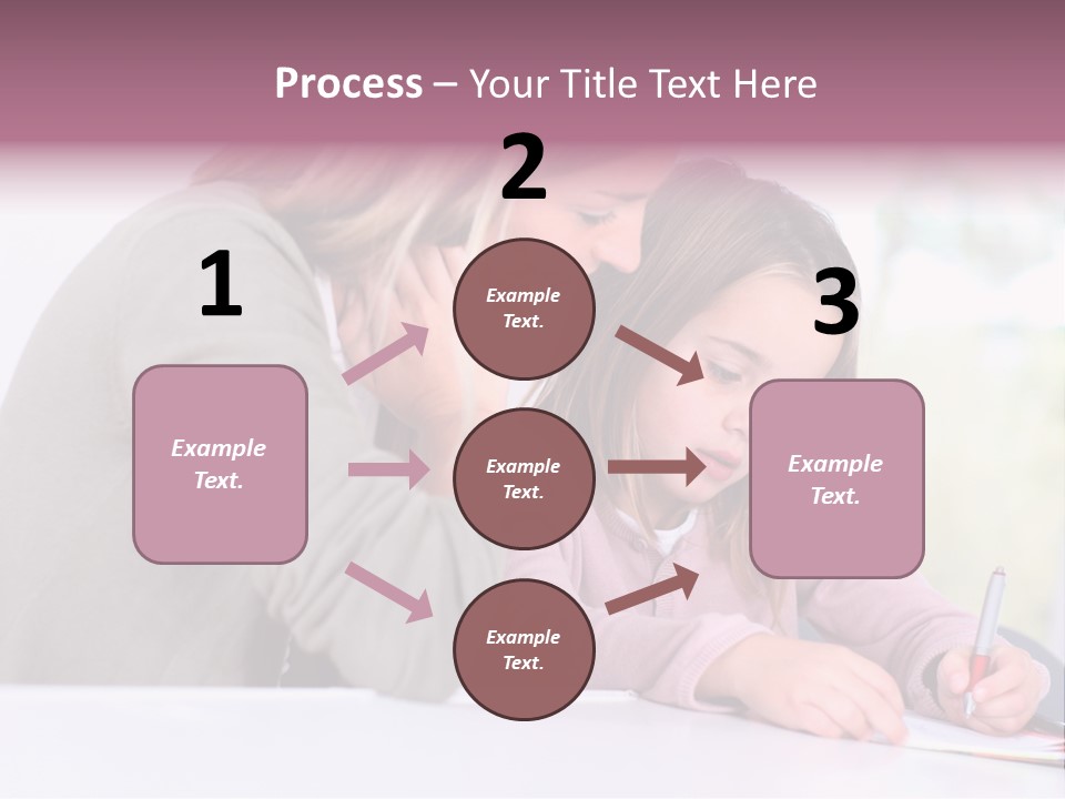 A Woman And A Girl Writing On A Piece Of Paper PowerPoint Template