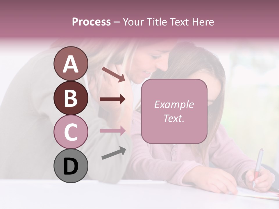 A Woman And A Girl Writing On A Piece Of Paper PowerPoint Template