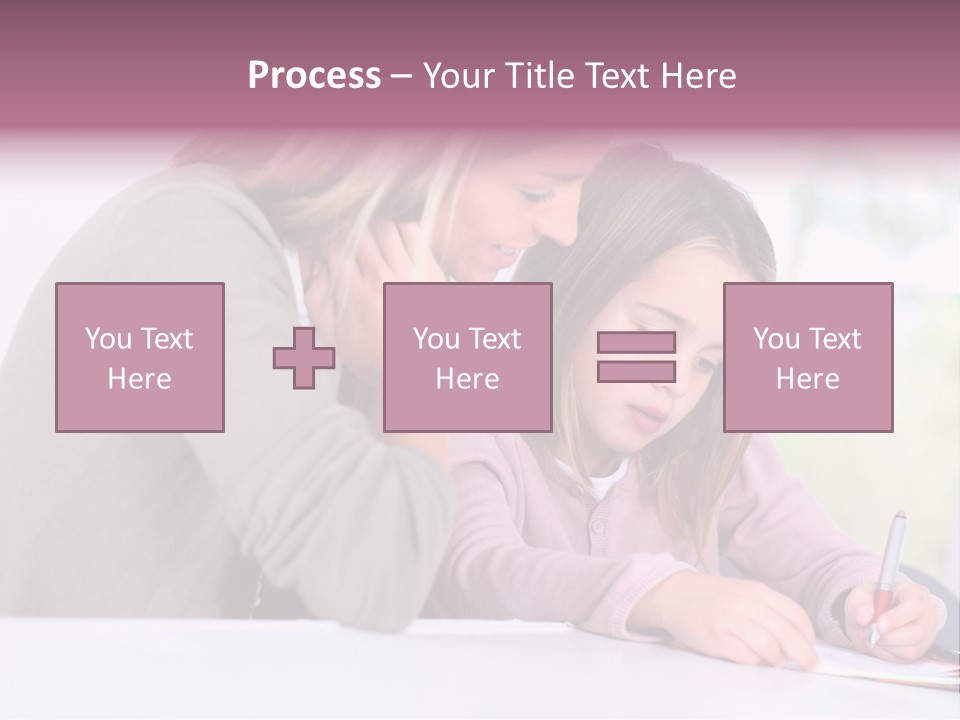 A Woman And A Girl Writing On A Piece Of Paper PowerPoint Template