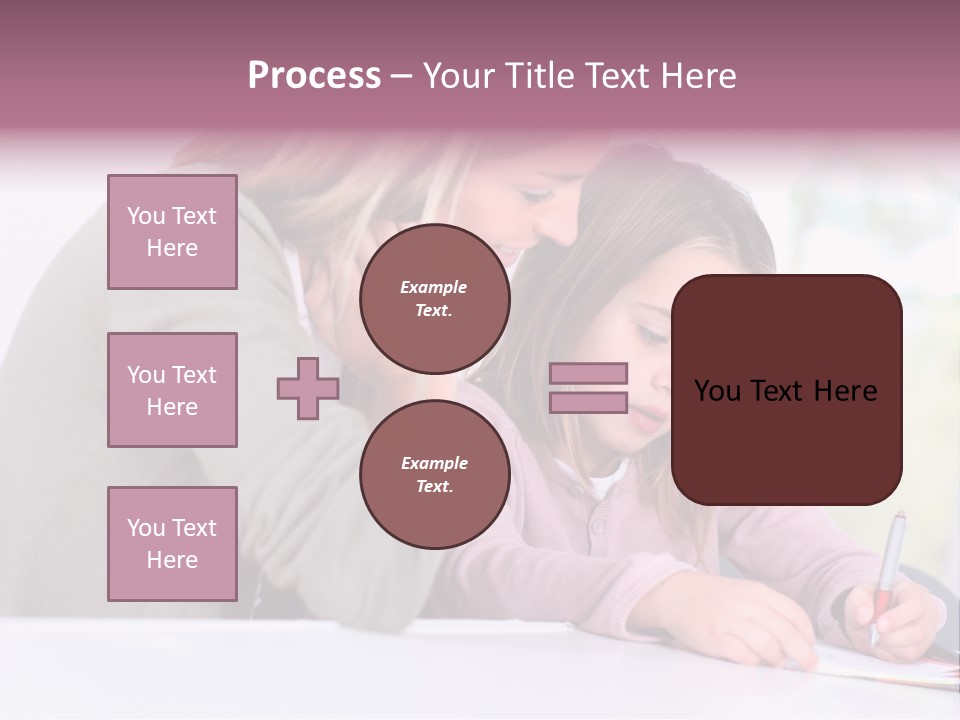 A Woman And A Girl Writing On A Piece Of Paper PowerPoint Template