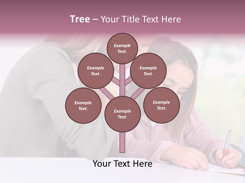 A Woman And A Girl Writing On A Piece Of Paper PowerPoint Template