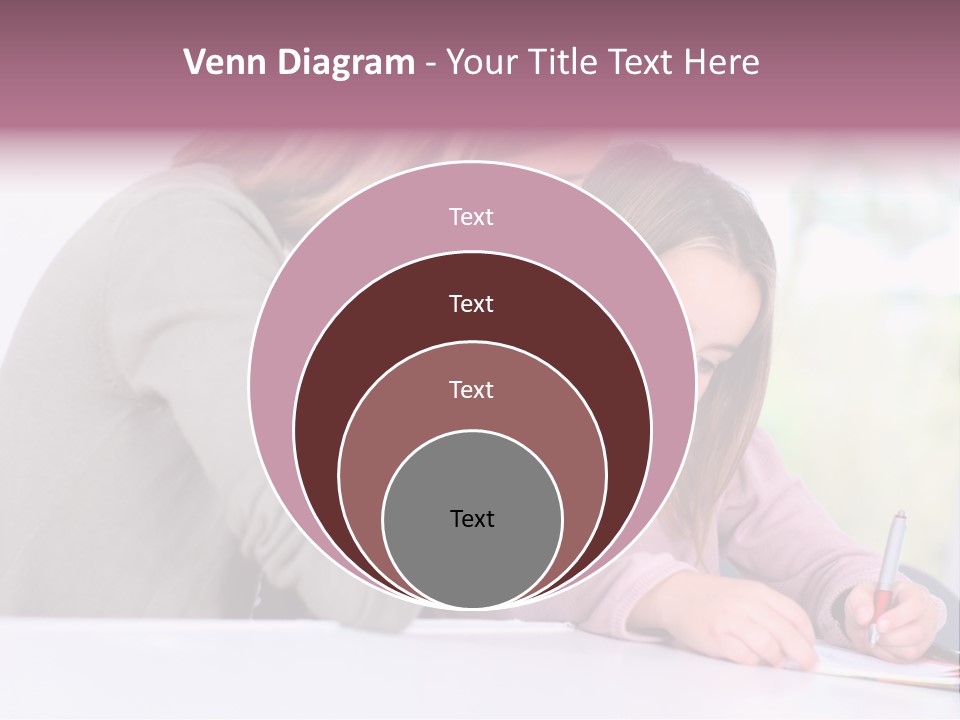 A Woman And A Girl Writing On A Piece Of Paper PowerPoint Template