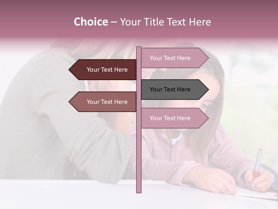 A Woman And A Girl Writing On A Piece Of Paper PowerPoint Template