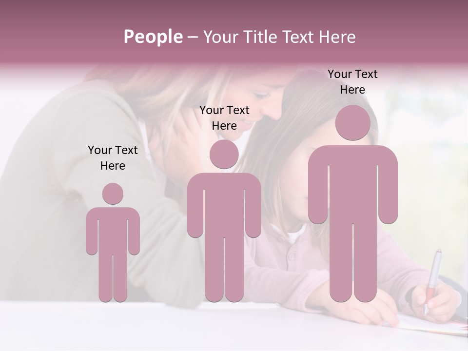 A Woman And A Girl Writing On A Piece Of Paper PowerPoint Template