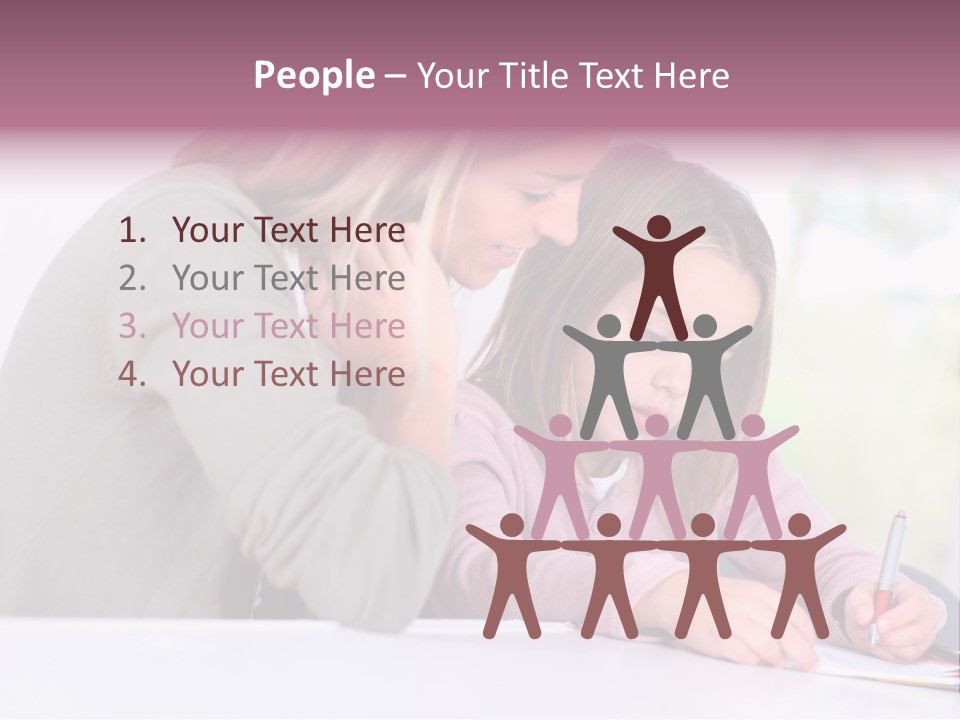 A Woman And A Girl Writing On A Piece Of Paper PowerPoint Template