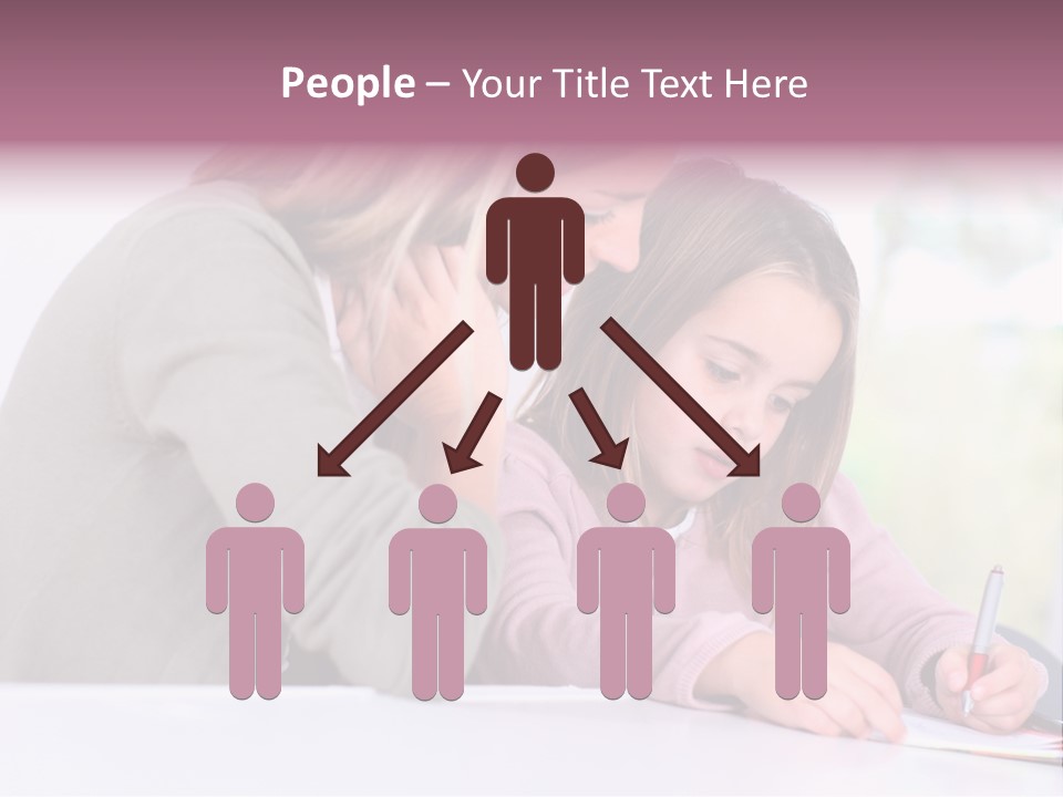 A Woman And A Girl Writing On A Piece Of Paper PowerPoint Template