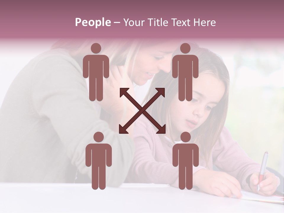 A Woman And A Girl Writing On A Piece Of Paper PowerPoint Template