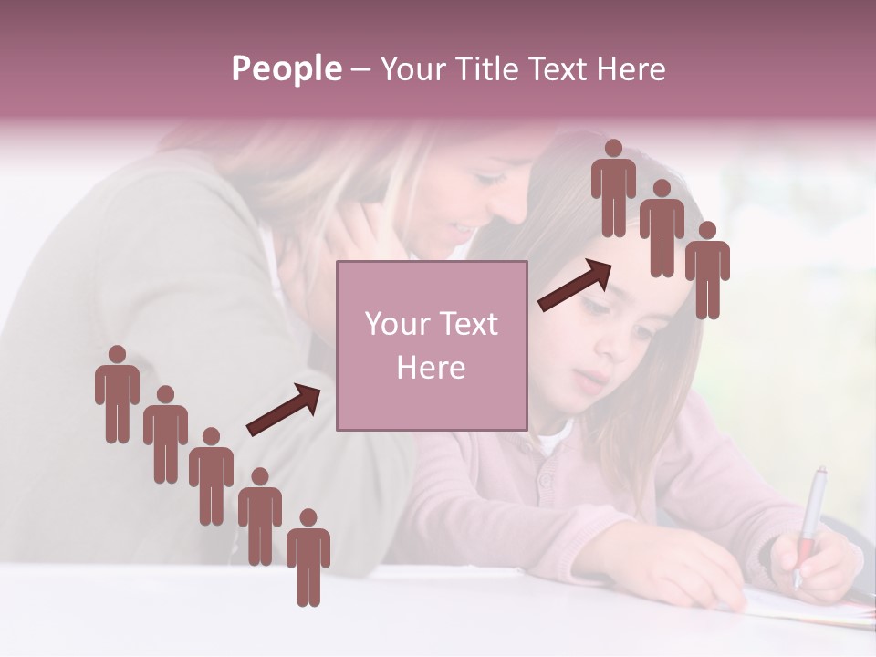 A Woman And A Girl Writing On A Piece Of Paper PowerPoint Template