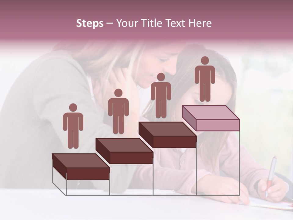 A Woman And A Girl Writing On A Piece Of Paper PowerPoint Template