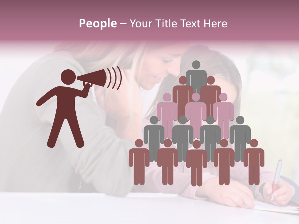 A Woman And A Girl Writing On A Piece Of Paper PowerPoint Template