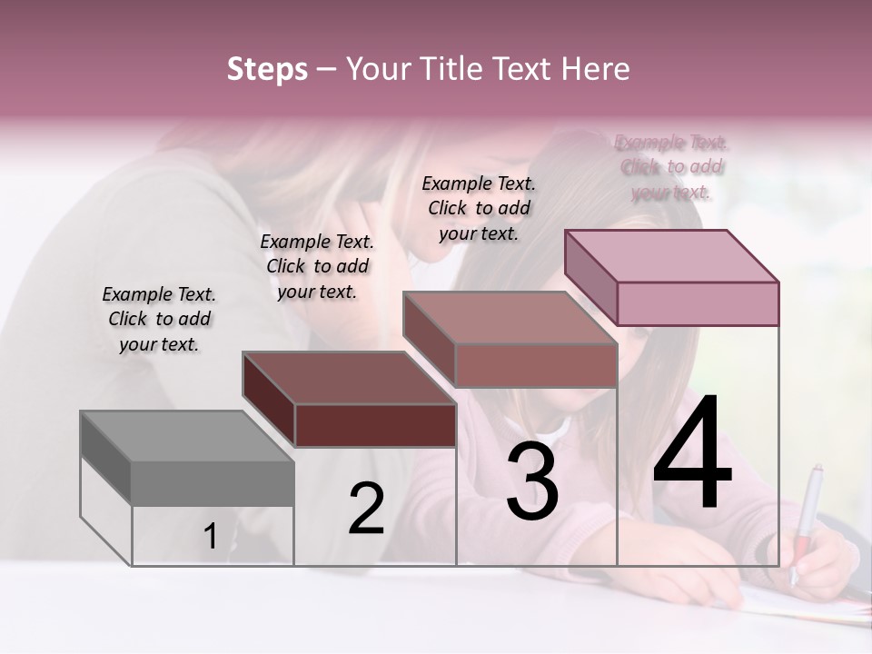 A Woman And A Girl Writing On A Piece Of Paper PowerPoint Template