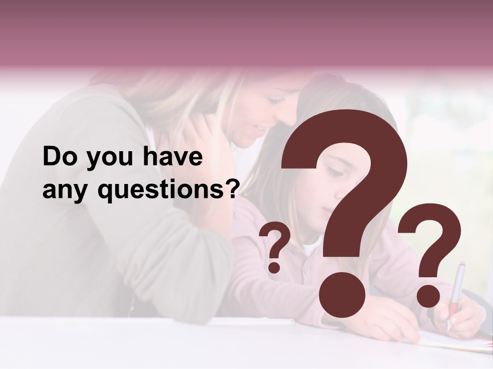 A Woman And A Girl Writing On A Piece Of Paper PowerPoint Template