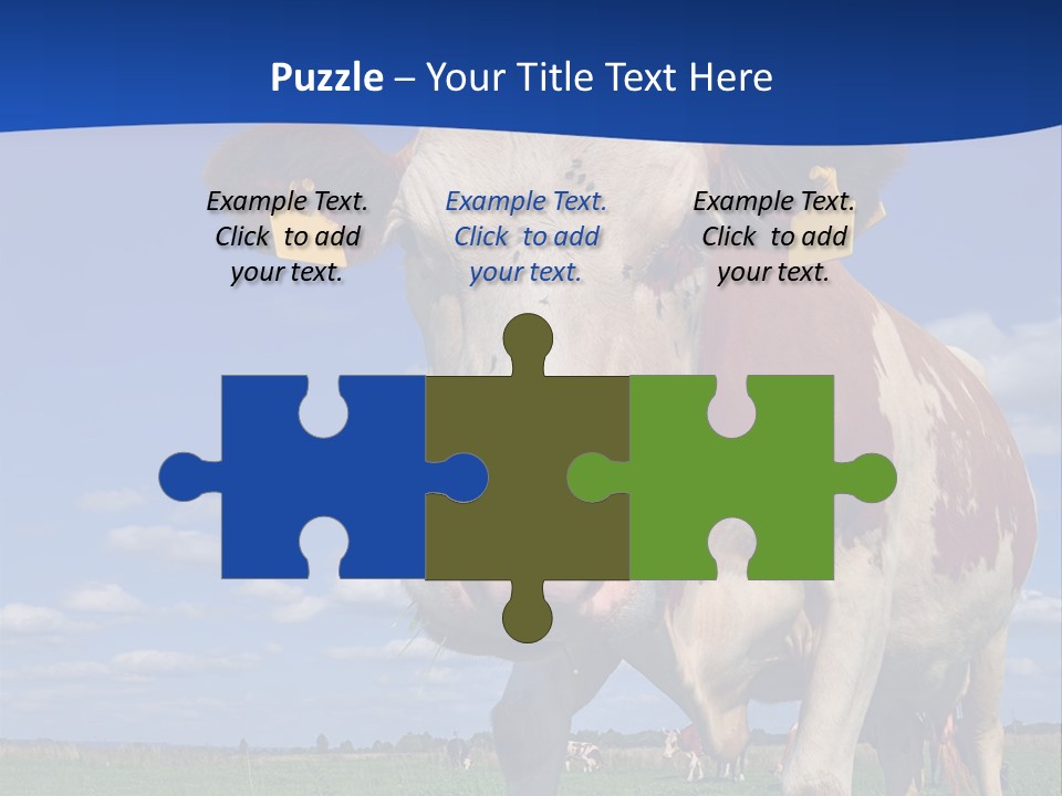 A Cow Standing In A Field With A Sky Background PowerPoint Template