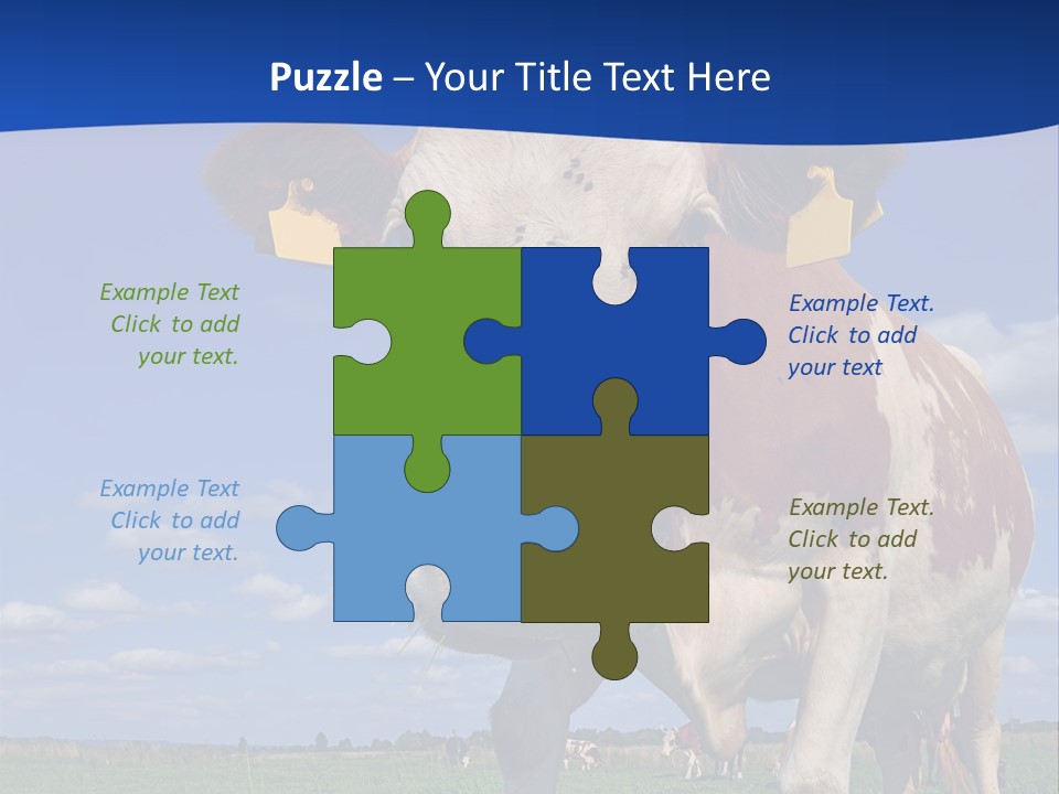 A Cow Standing In A Field With A Sky Background PowerPoint Template