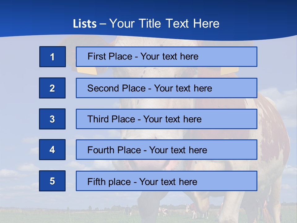 A Cow Standing In A Field With A Sky Background PowerPoint Template