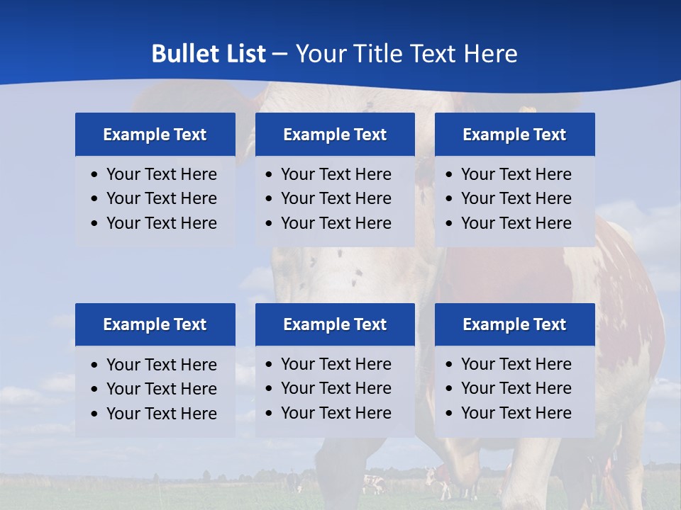 A Cow Standing In A Field With A Sky Background PowerPoint Template