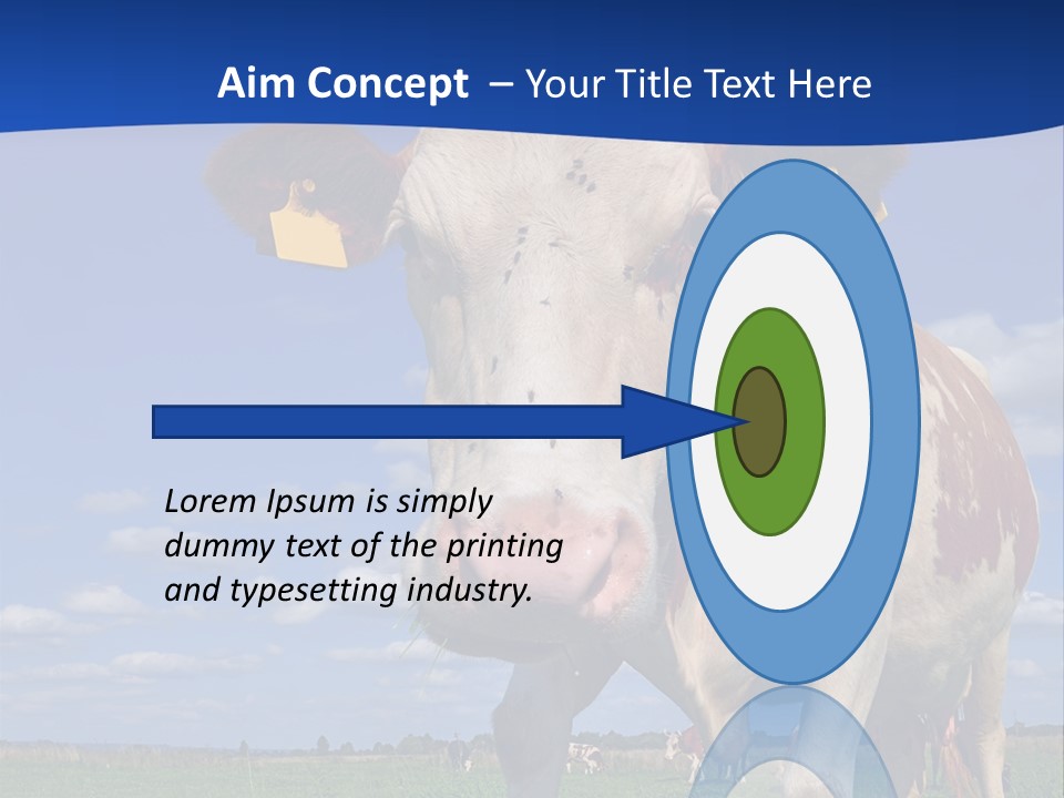 A Cow Standing In A Field With A Sky Background PowerPoint Template