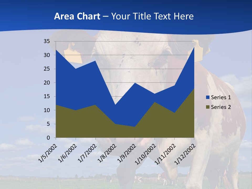 A Cow Standing In A Field With A Sky Background PowerPoint Template