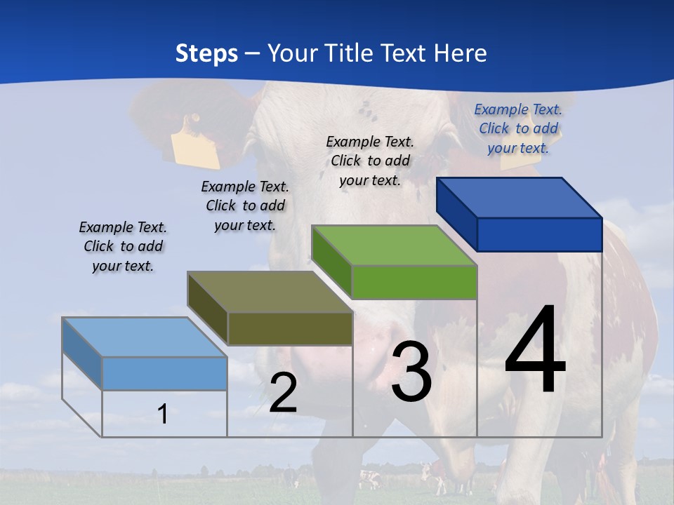 A Cow Standing In A Field With A Sky Background PowerPoint Template