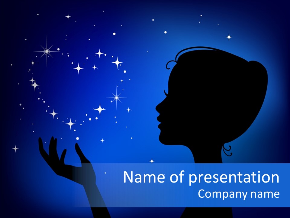 A Silhouette Of A Woman Holding A Star In Her Hand PowerPoint Template