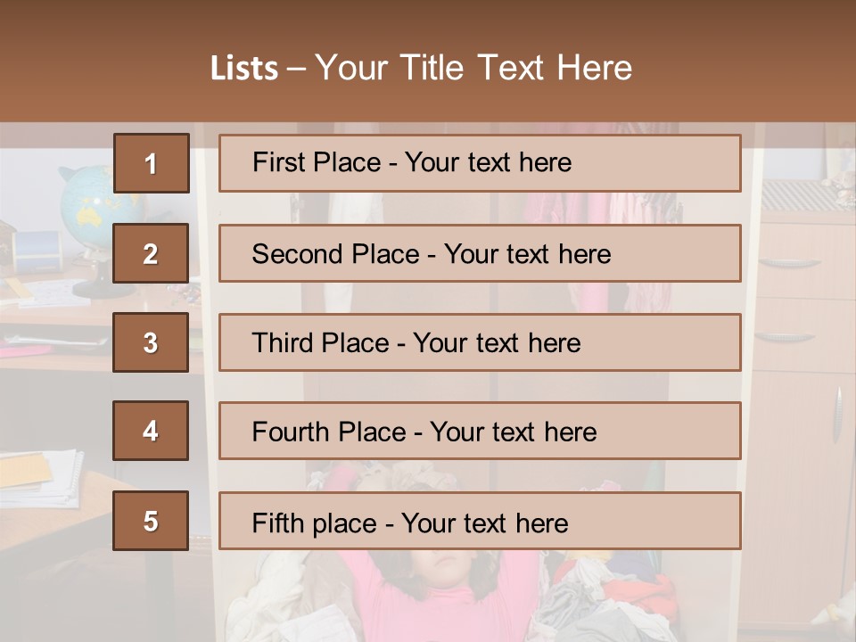 Disorganized Floor Chair PowerPoint Template
