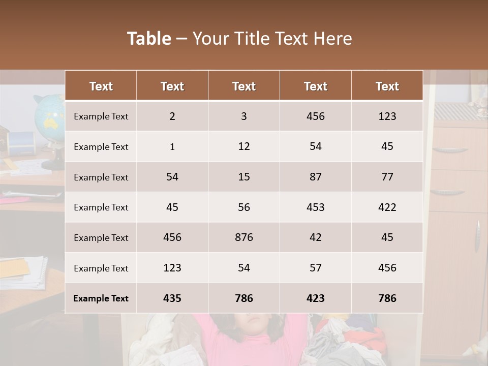 Disorganized Floor Chair PowerPoint Template