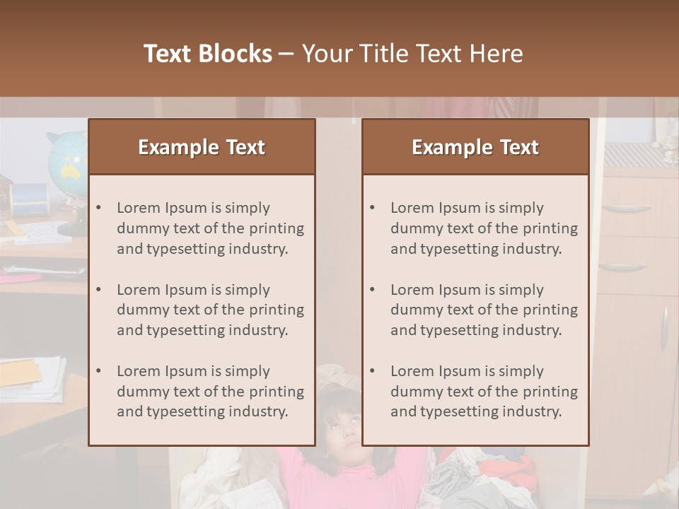Disorganized Floor Chair PowerPoint Template