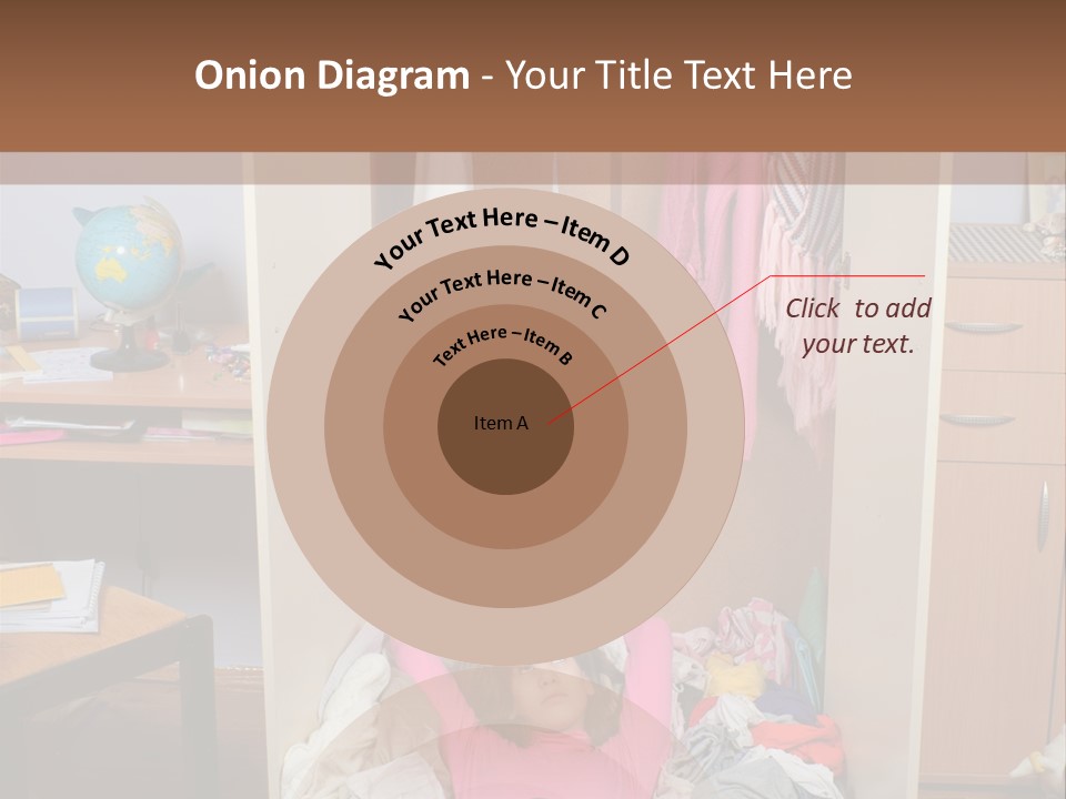 Disorganized Floor Chair PowerPoint Template