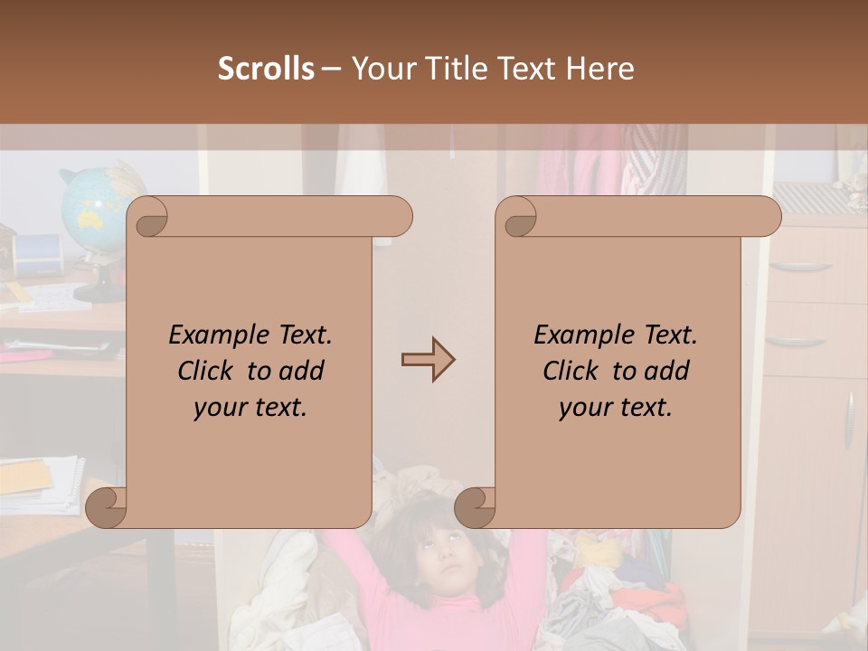 Disorganized Floor Chair PowerPoint Template