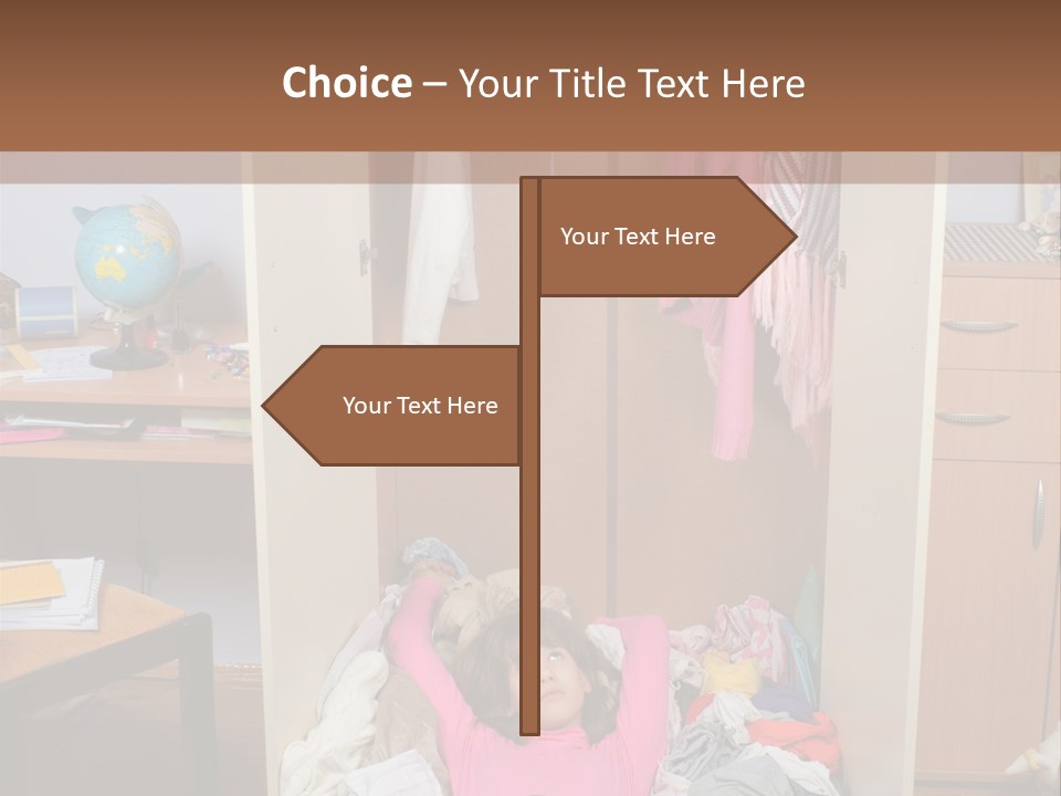 Disorganized Floor Chair PowerPoint Template