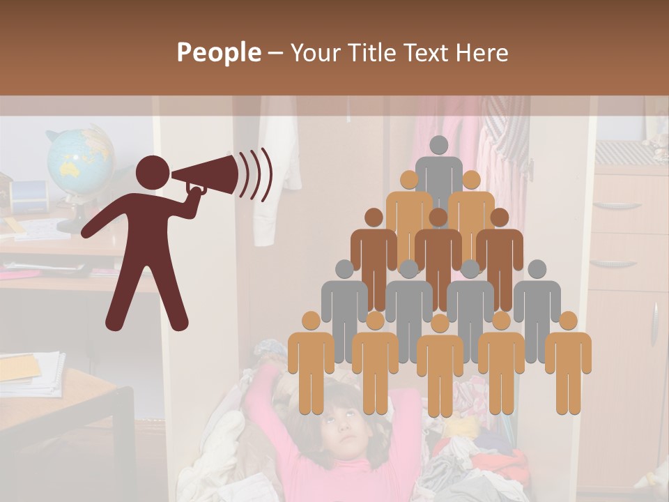 Disorganized Floor Chair PowerPoint Template