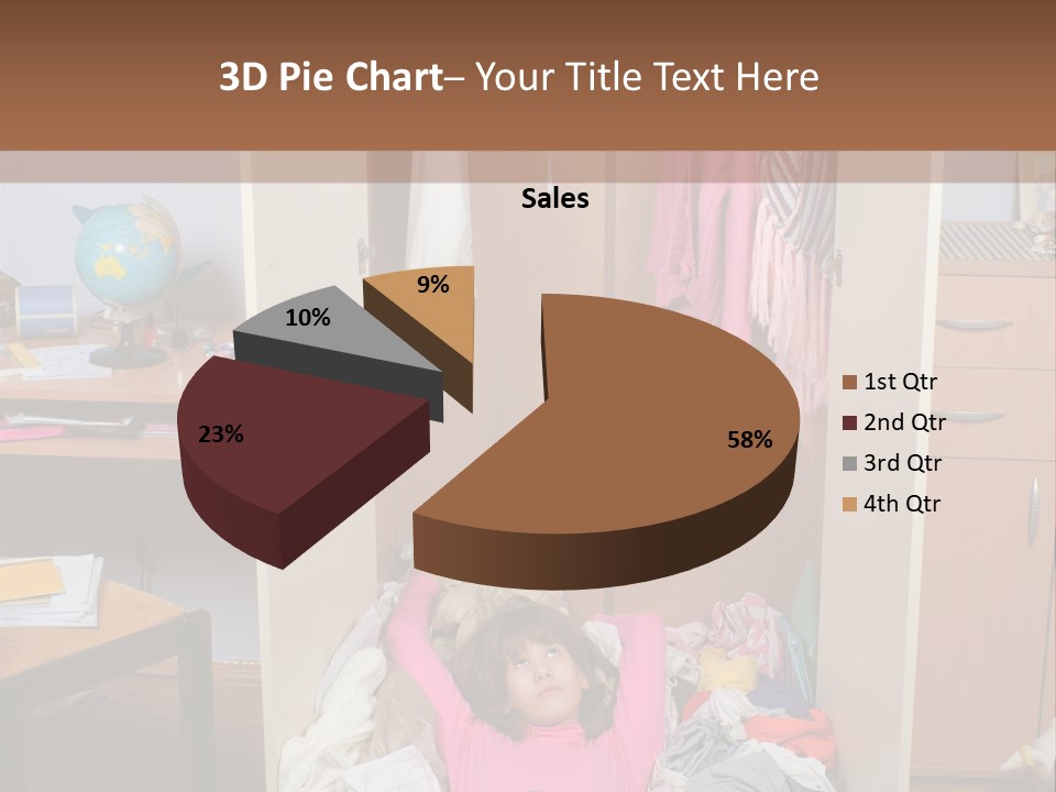 Disorganized Floor Chair PowerPoint Template