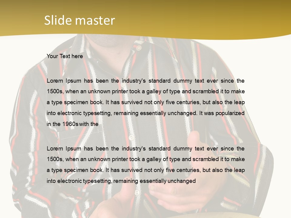 A Man Is Holding A Drum In Front Of Him PowerPoint Template