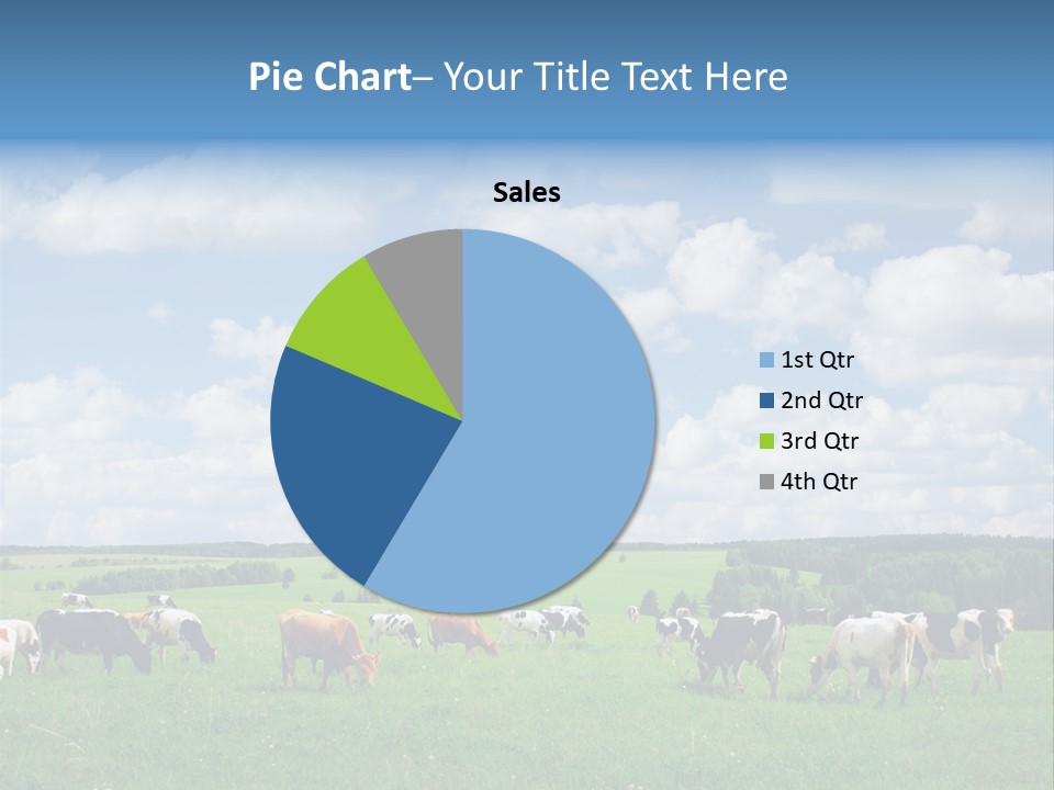 A Herd Of Cattle Grazing On A Lush Green Field PowerPoint Template