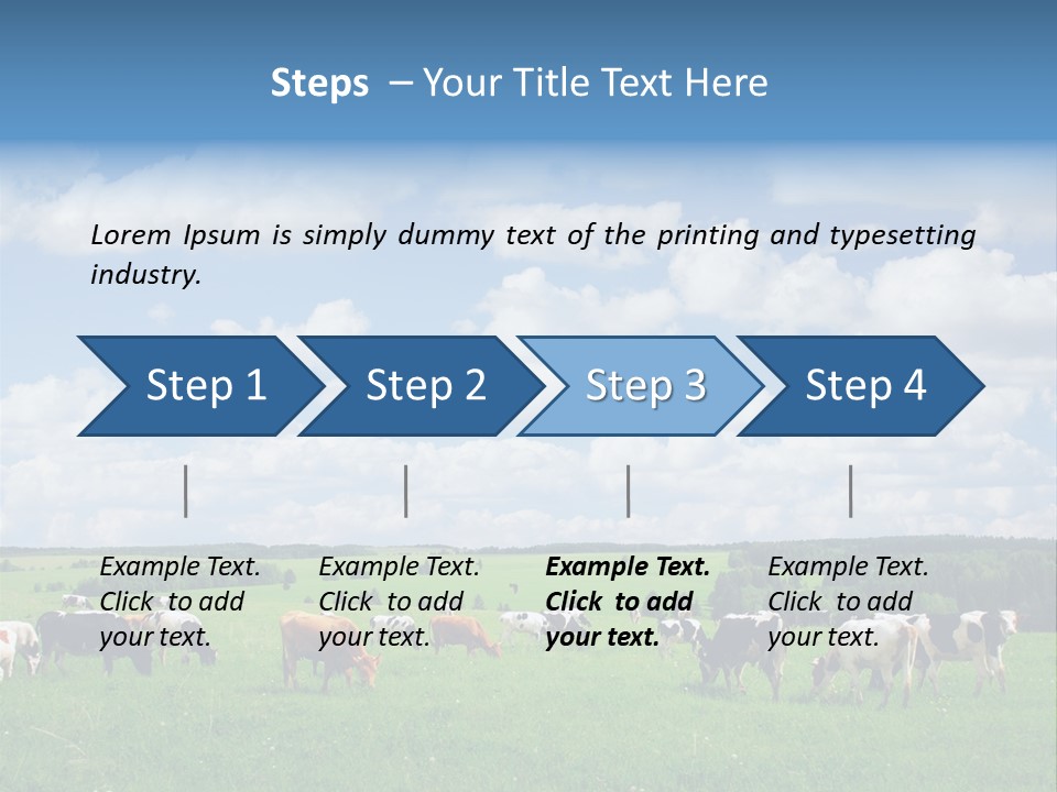 A Herd Of Cattle Grazing On A Lush Green Field PowerPoint Template
