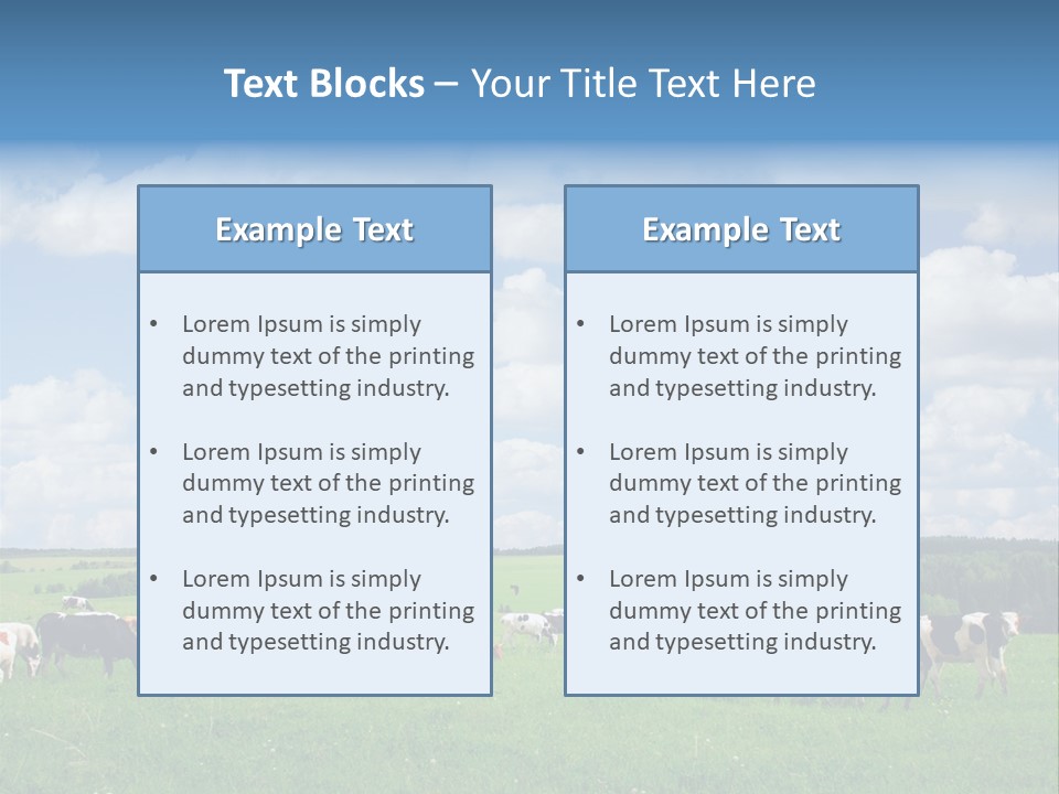 A Herd Of Cattle Grazing On A Lush Green Field PowerPoint Template