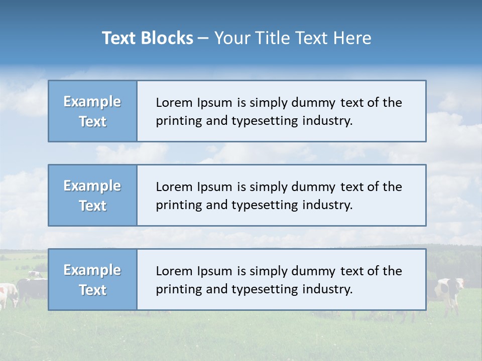 A Herd Of Cattle Grazing On A Lush Green Field PowerPoint Template