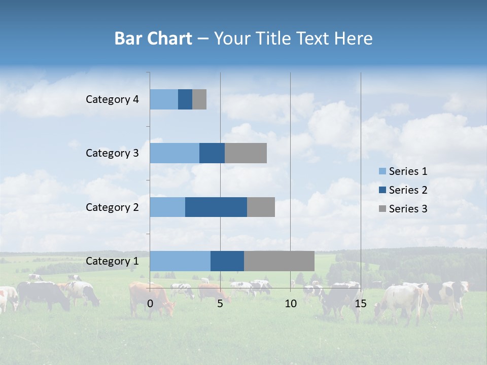 A Herd Of Cattle Grazing On A Lush Green Field PowerPoint Template